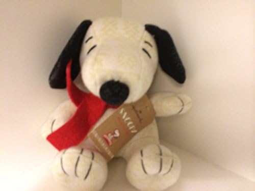 Snoopy Sweater Pattern 8" Plush with Red Scarf Peanuts Hallmark