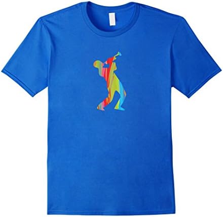 Men's Jazz trumpeter playing T-shirt Small Royal Blue