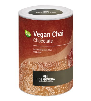 COSMOVEDA Vegan Chai Chocolate 200g (bio, vegan) Instant mit Reismilch + Kakao