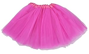 Simplicity Women's Classic Elastic, 3-Layered Tulle Tutu Skirt, Rose, One Size