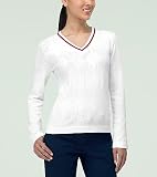 Petite Pointelle Argyle V-Neck