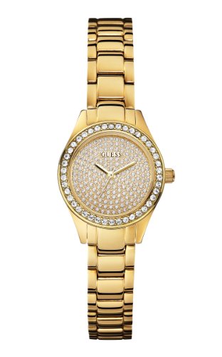 GUESS Women's U0230L2 Petite Sporty Radiance Gold-Tone Crystal Watch