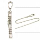 14K White Gold Diamond Cross Pendant Necklace 0.35ct