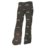 Black Dance Wording Low Rise Fun Print Novelty tie cord jersey cotton pants for lounging, sleep, sports. Ladies relaxed fit, available in 5 adult sizes