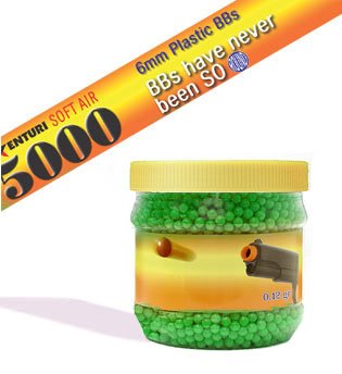 Air Venturi 6mm plastic airsoft BBs, 0.12g, 5000 rds, green