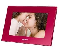 Sony DPF-D72 Digitaler Bilderrahmen (17,8 cm (7 Zoll) Display, 1 GB interner Speicher, Steckplatz für MS, SD, CF, xD) rot mit Fernbedienung