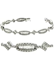 14K White Gold 3.85cttw Round Diamond Bracelet
