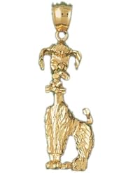 Dazzlers Solid 14k Gold Poodle Dog Charm Pendant Available in three colors from jewelsberry (weights: 4.8 grams only)