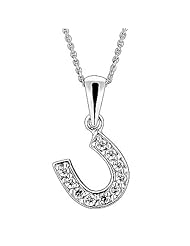 925 Sterling Silver Cubic Zirconia Horseshoe Charm Pendant/Necklace 18 Inches 925 Silver Chain