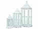Siena Garden 102078 Laternenset Rona 3er, wei&szlig;, aus Holz + Metall + Glas