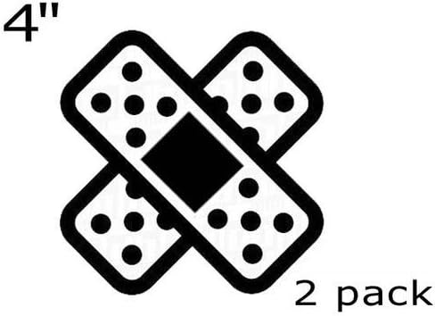 2 Pieces 4" Black X Crossing Bandaid Band-Aid Car Bumper Scratch Cover Vinyl Sticker