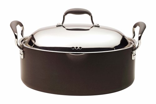 Anolon Advanced Hard Anodized Aluminum 8 Quart Oval Pasta Pot with Lid