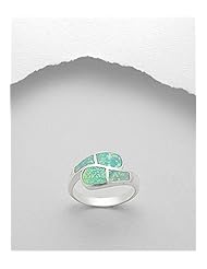 Lawn Green Lab-Created Opal Ring In 92.5 Sterling Silver