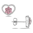 14k White Gold Pink and White Diamond Ear-Pin Earrings (0.6 cttw, G-H Color, I1-I2 Clarity)