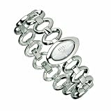 Elle Women's Sterling Silver Oval Link Bracelet Watch #4659MOPA