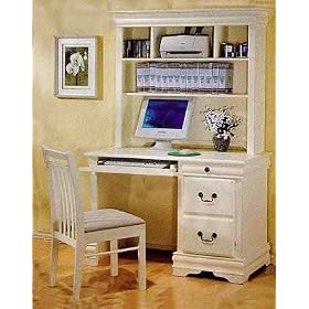 Antique White Desk With Hutch And Chair