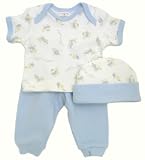 Preemie-Yums Blue Print Shirt Pant and Hat Preemie, 4 - 6 Pounds
