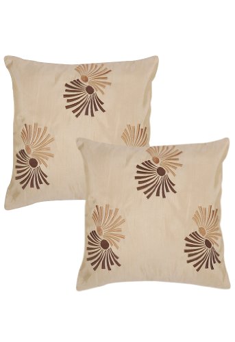 Imagen 1 de Rajrang Elegante Conjunto de 2 Diseñador Crema 40x40 Polydupion Funda de cojín