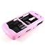 Snap-On Pink Leather Wrapped Crystal Case for Rim BlackBerry 8100 Pearl PDA Smart Phone