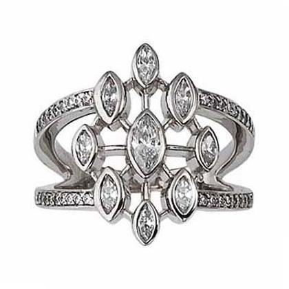 1.00ct tw diamond modern vintage right hand ring (Platinum)