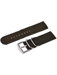 Neewer Army Green 20mm Thread Woven Stainless Steel Keeper Metal Buckle Nylon Watch Band Strap
