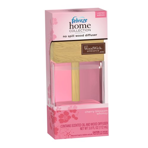 Febreze Home Collection No Spill Wood Diffuser Contains Scented Oil Cherry Blossom Whimsy Scent, 3.78-Ounce