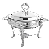 Towle 2-Quart Round Glass Baker and Silver-Plated Round Server with Lid