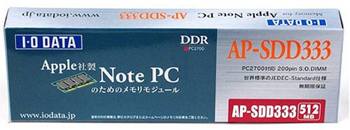I-O DATA �������ۏ� Apple�m�[�g�u�b�N�p AP-SDD333-512M