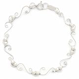 Bridge Jewelry Sterling Silver Scroll Link Bracelet - Silver