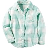 カーターズ Carter's/ バッファローチェックフランネルトップ ミント トップス長袖シャツ 12ヶ月【並行輸入】