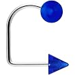 16 Gauge Blue Acrylic Ball Cone Lippy Loop Labret
