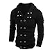 Men Blouse,Haoricu Fall Men Fashion Autumn Winter Hooded Sweatshirt Button Jacket Blouse