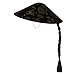 Chinese Coolie Pig Tail Hat - Black Costume