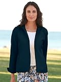 Silk/Linen Open Jacket, Deep Navy, X Small