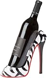 KitchInnovations Zebra Print High Heel Wine Bottle Holder