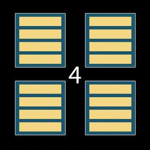 US Army Rank Overseas Service Stripe (6 months service) Lower Right Dress Blue Uniform X4 1 3" (4)Four Decal Sticker Lot