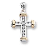 Two-tone Diamond Channel Set Cross