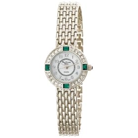 Marcel Drucker Ladies 24-114 Silver-Tone Emerald Crystal Fashion Watch by Marcel Drucker
