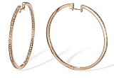41ADZCtqPKL. SL160  Large Inside and Out Diamond 14k Rose Gold Hoop Earrings