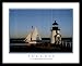 Motivational Boat Success By Taking Chances White Wood-Mounted Art Poster Print - 20" X 16"