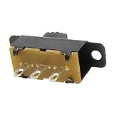 SODIAL(R)20個 DC 50V 0.5A 3ラグ端子2ポジションSPDT 1P2T ミニパネル スライド スイッチ