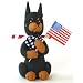Doberman Pinscher (Black and Tan) Patriotic Pup Figurine