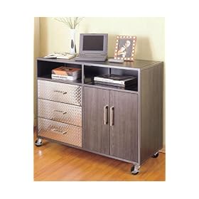 Monster Storage Unit With Three Drawers, 36Hx47Wx19D, CHARCOAL CHROME by Home Decorators Collection