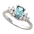 14K White Gold Aquamarine and Diamond Ring