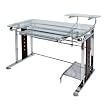 Techni Mobili Chrome Steel & Glass Computer Desk