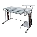 Techni Mobili Chrome Steel & Glass Computer Desk