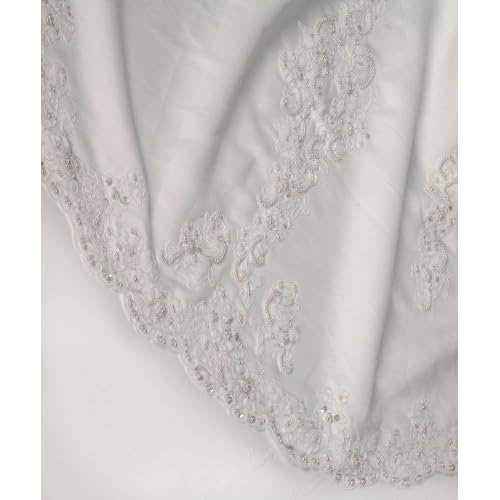 White Cap Sleeve Satin Wedding Gown