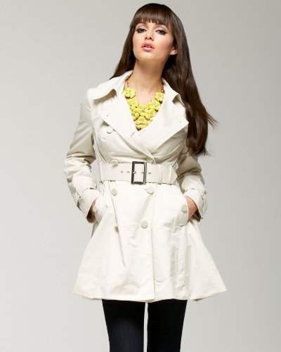 Bebe Double Breasted Belted Trench