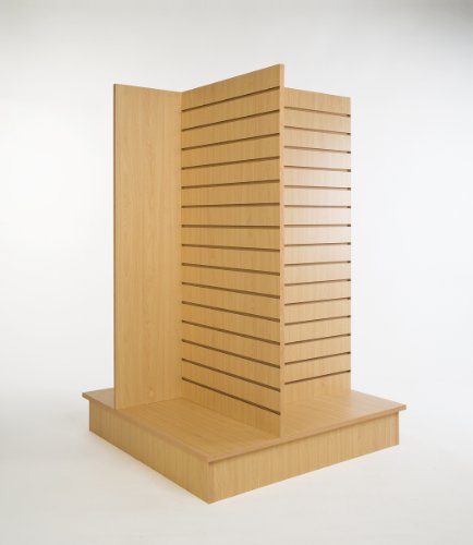 Quality Store Fixture 4-Way Slatwall Merchandiser - Maple