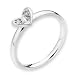 18K White Gold Pave Setting Diamond Accent 3D Heart Ring (0.05 cttw, G-H Color, VS2-SI1 Clarity)